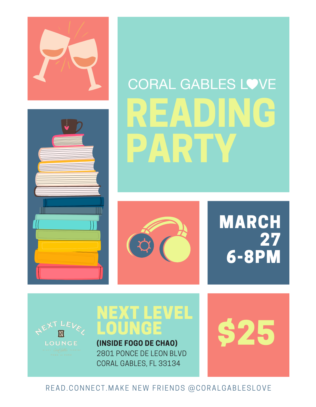 Coral Gables Love Reading Party March 27th. Get Your Tickets!